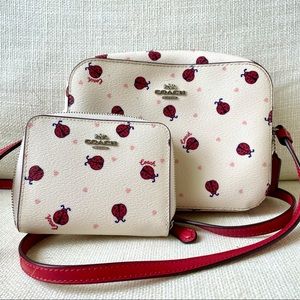 Coach Ladybug Mini Camera Bag and Wallet Bundle